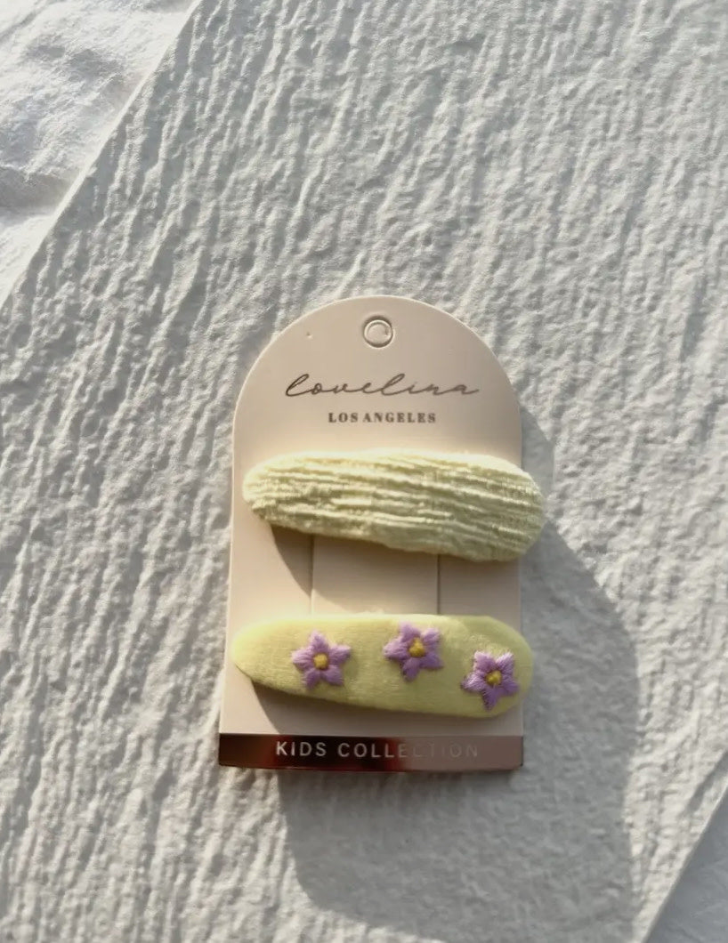 Textured Fiesta Flower Hair Clip Set