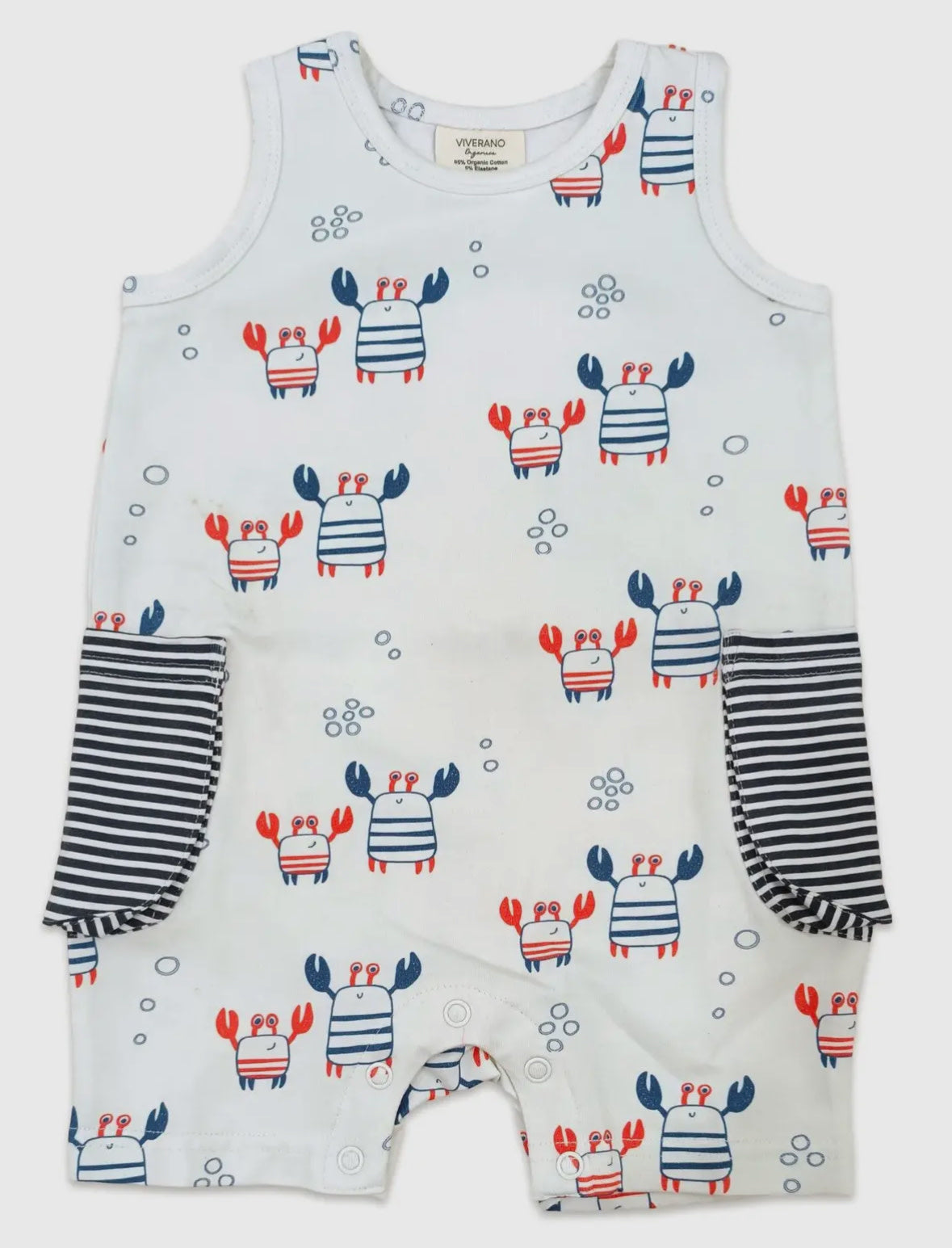 Nautical Crab Side Pocket Romper