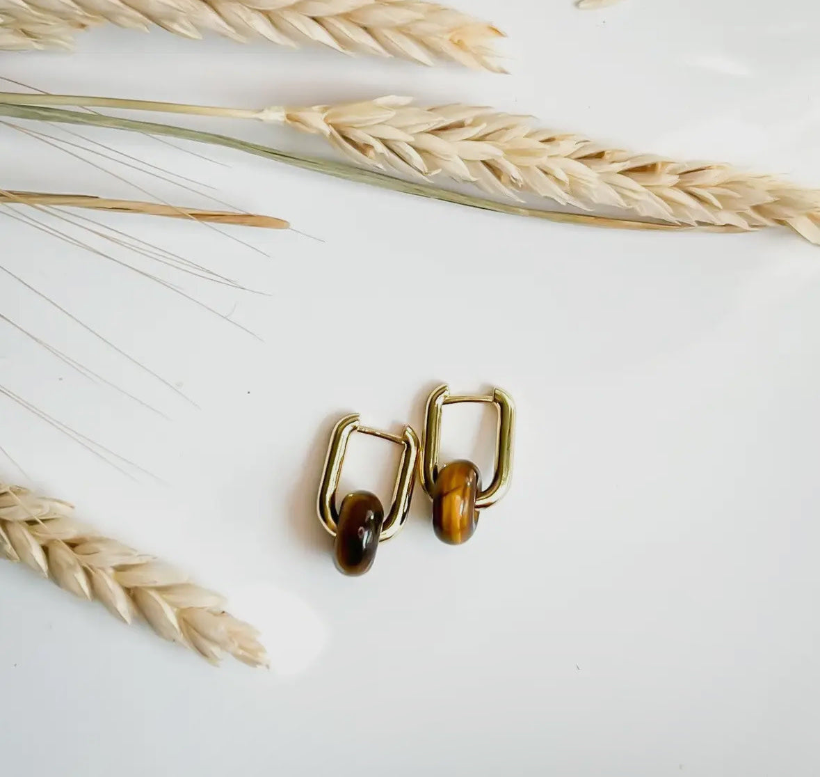Tiger's Eye Hoops