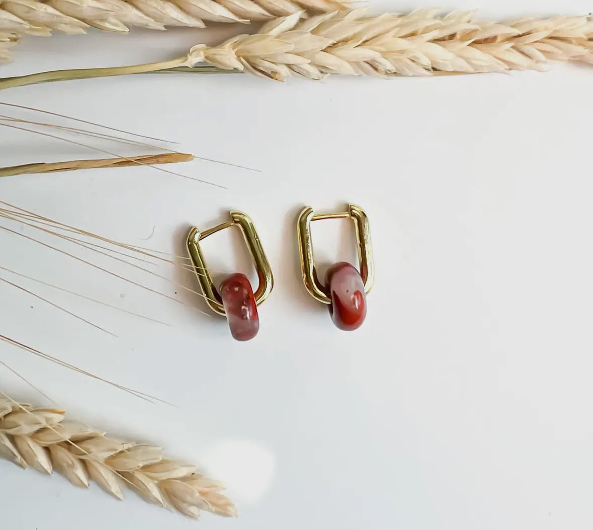 Red Jasper Hoops