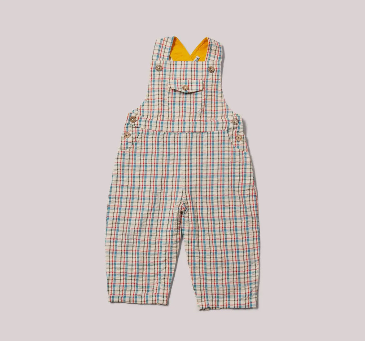 Checked Seersucker Dungaree Shorts