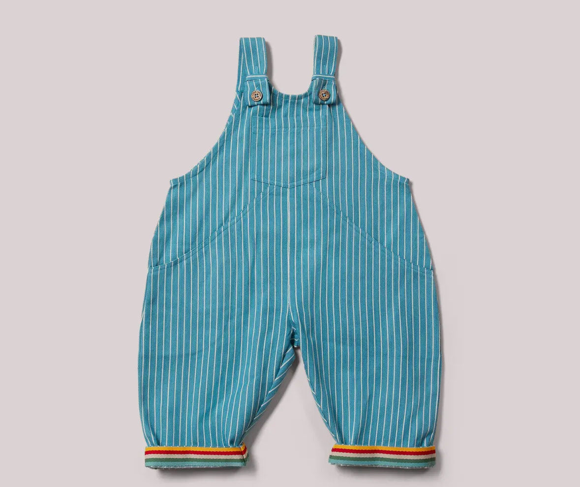 Striped Roll Up Dungarees