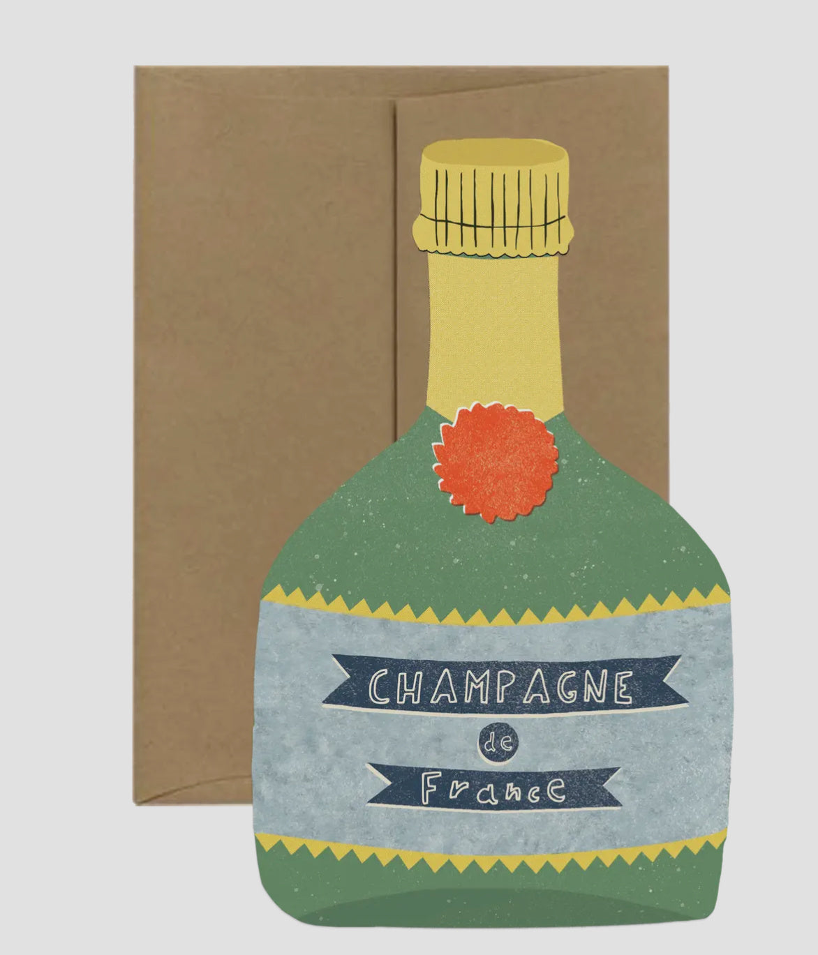 Champagne Die Cut Card