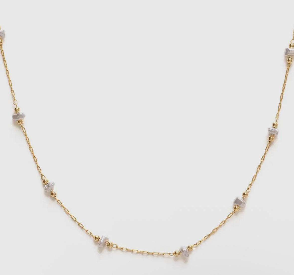 Pearl Station Chain Necklace