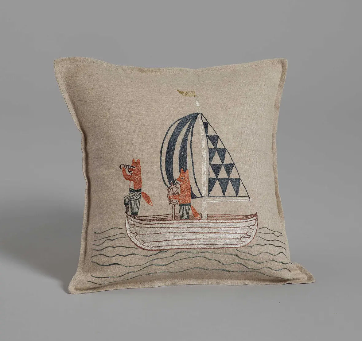 Sailing Foxes Pillow