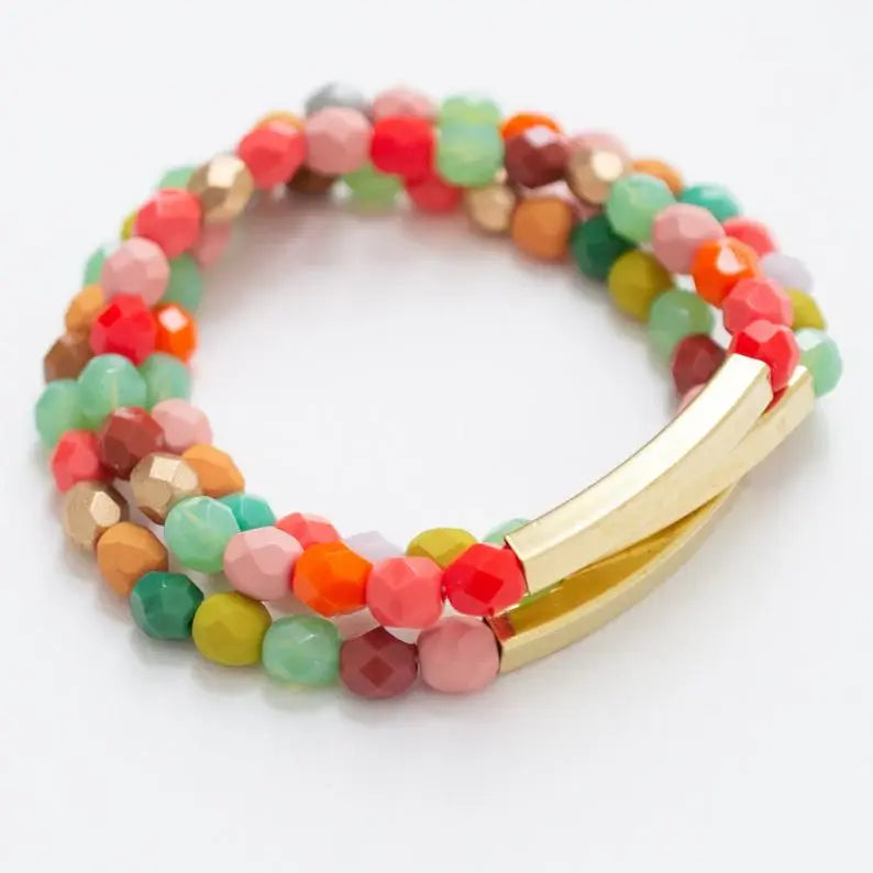 Good Vibes Colorful Stacking Bracelets