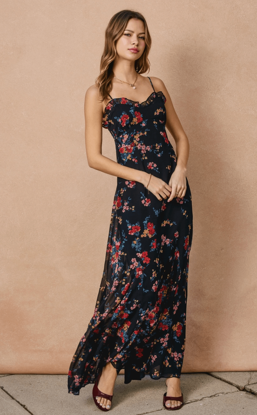 In A Mood Ruffle Maxi Dress - Flea Boutiques
