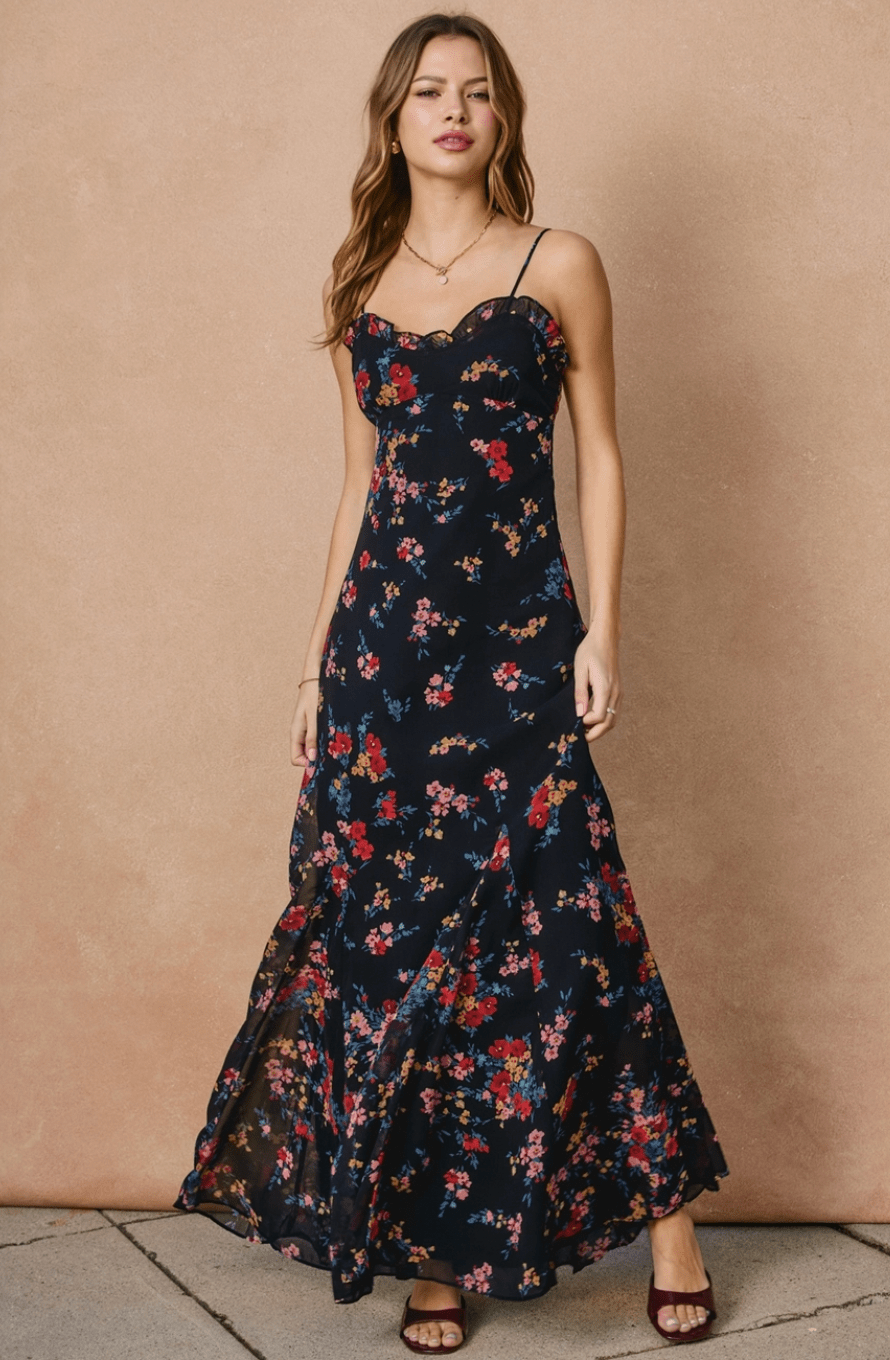 In A Mood Ruffle Maxi Dress - Flea Boutiques