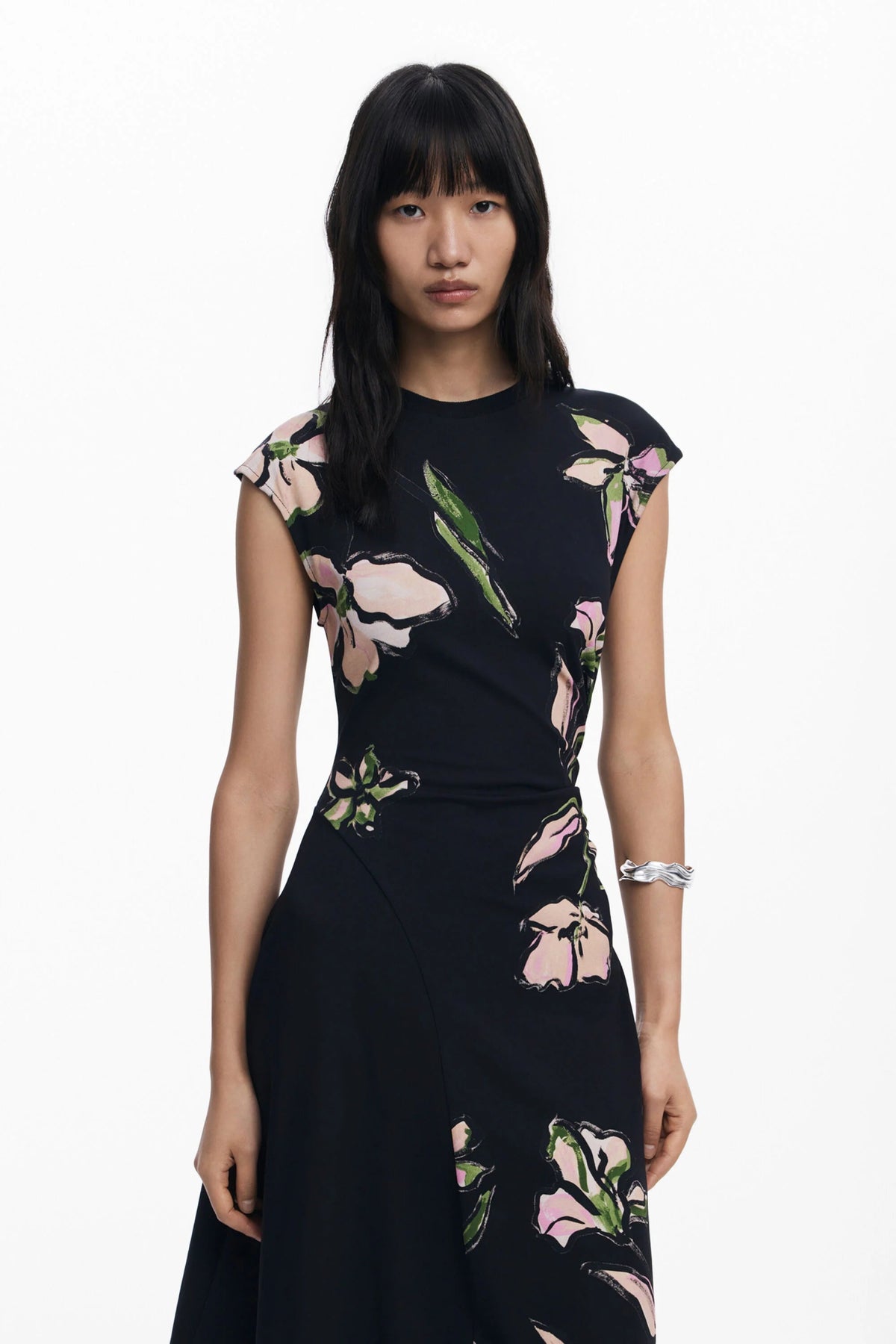 Irregular Floral Dress - Flea Boutiques