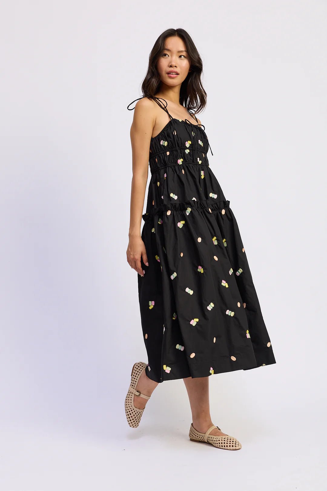 Juniper Novelty Icon Tiered Midi Dress - Flea Boutiques