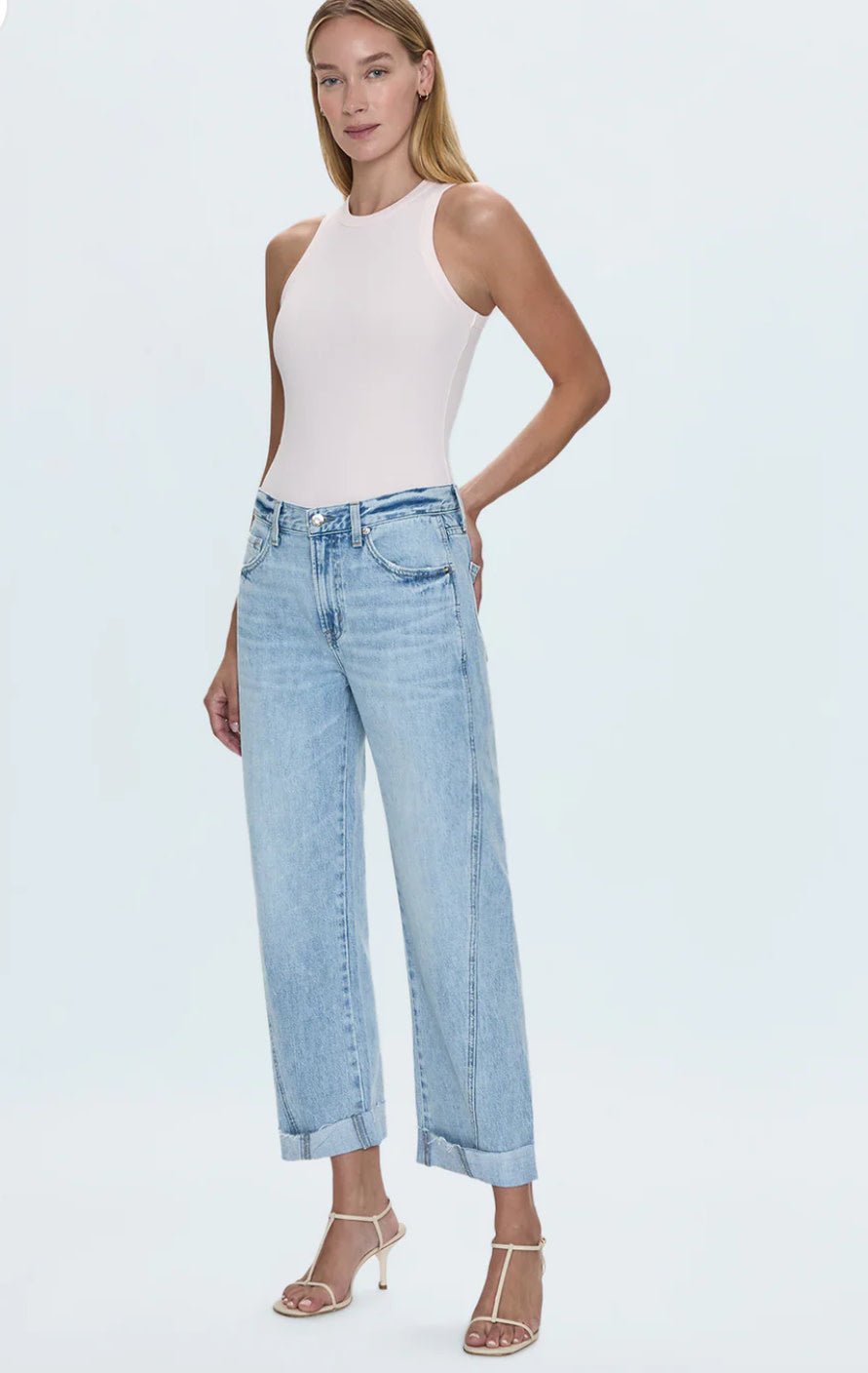 Kacey Mid Rise Cuff Boyfriend - Flea Boutiques