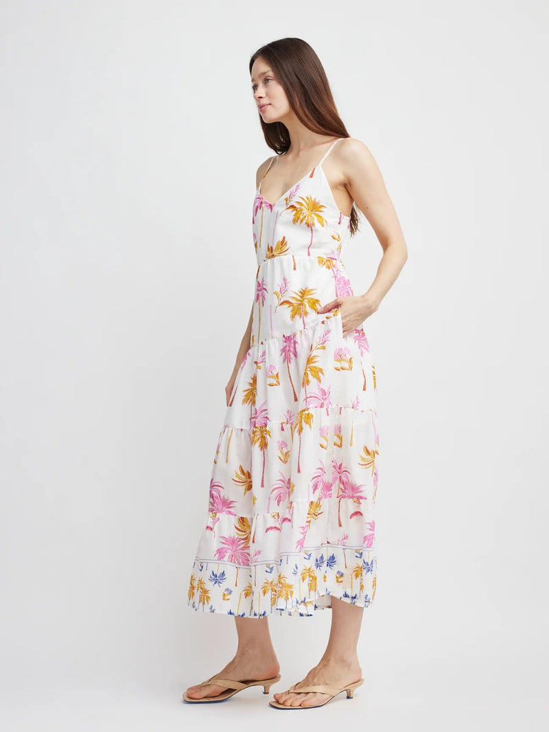 Self-Contrast Kali Palm Maxi Dress - Flea Boutiques