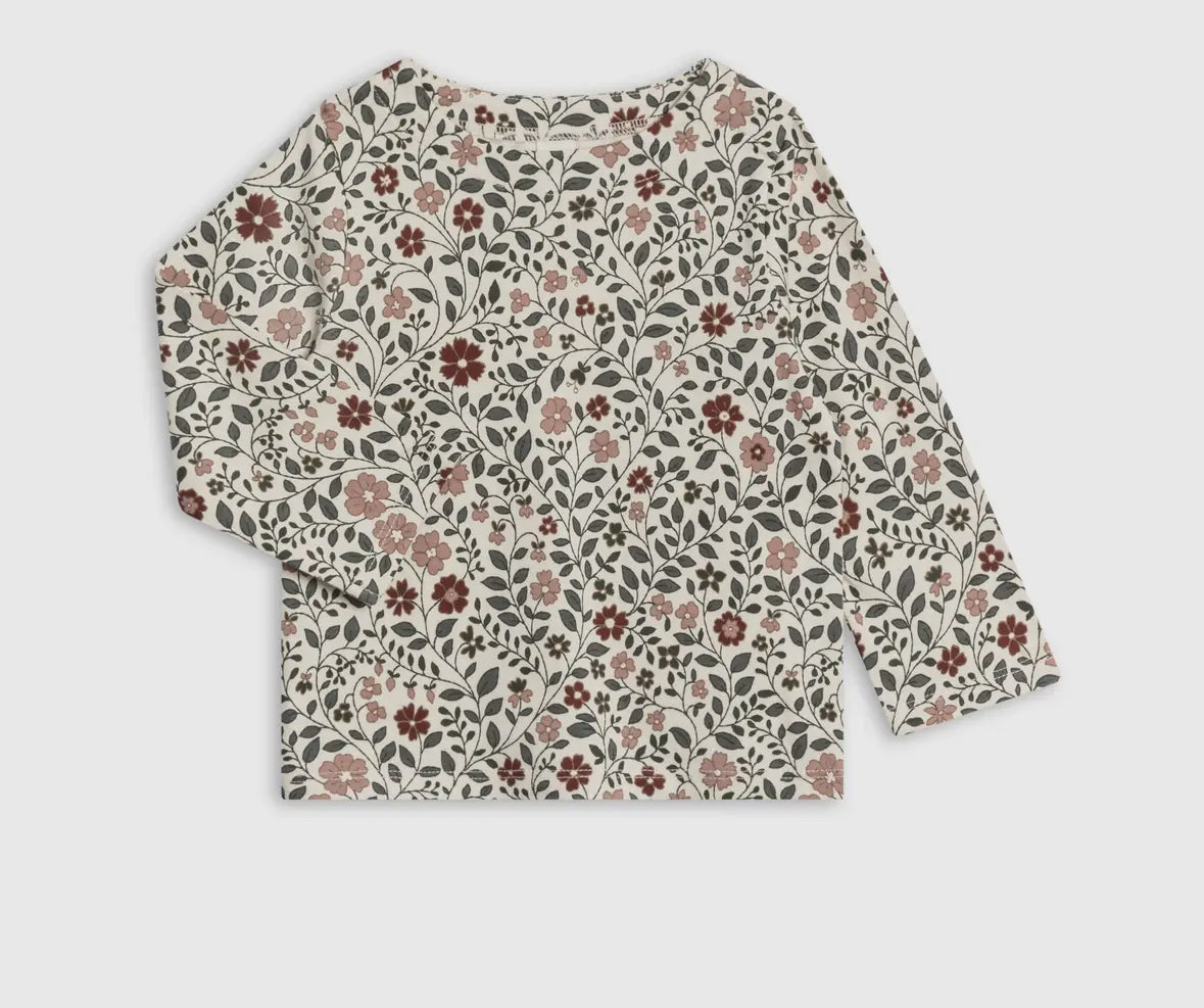 Kids Floral patterned long-sleeve shirt on a white background