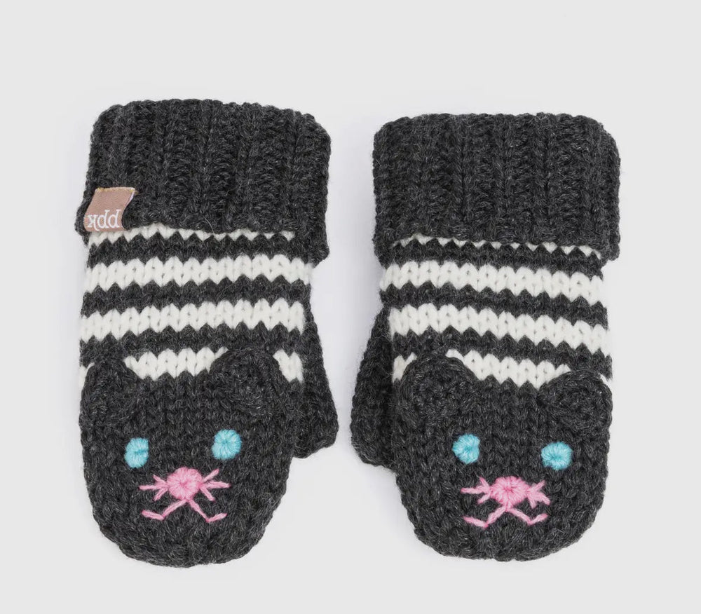 Knit Stripe Cat Mittens