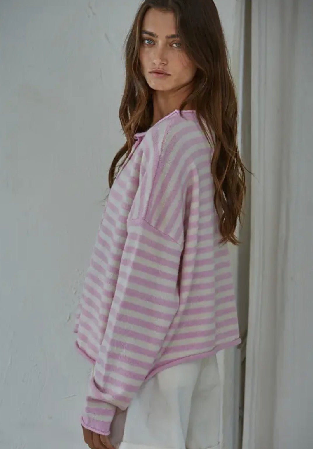 Knit Striped Cardigan - Flea Boutiques