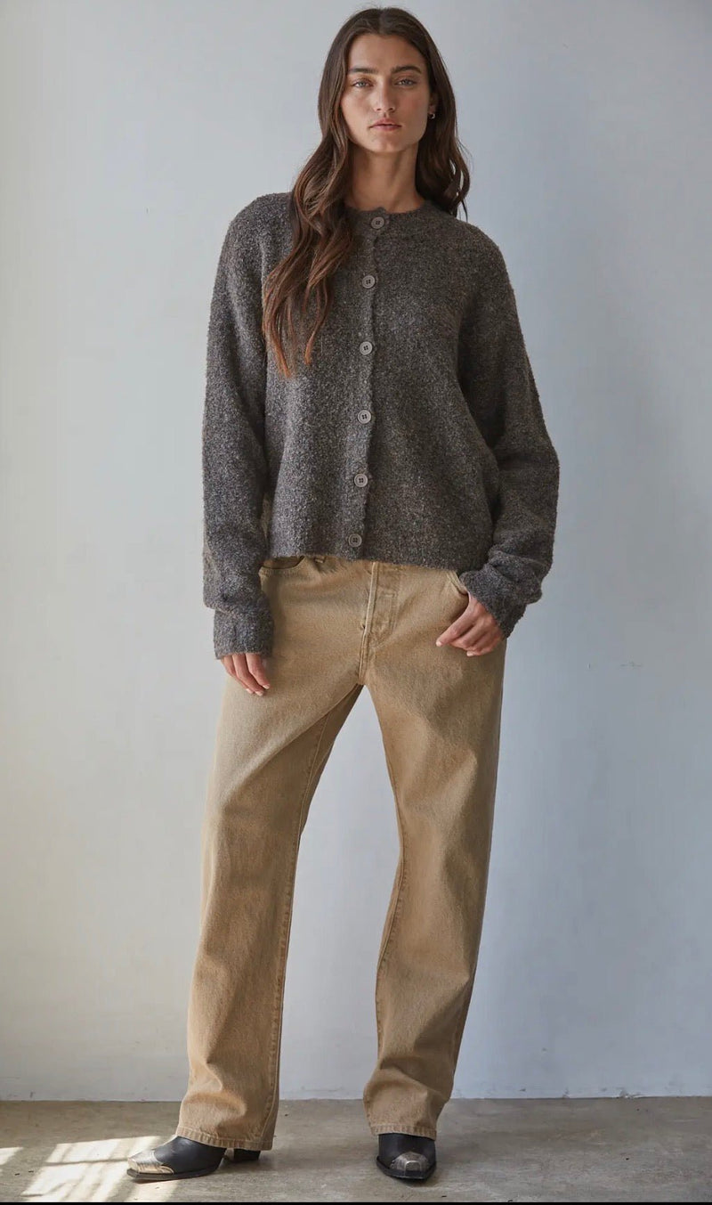 Knit Sweater Button Down Cardigan - Flea Boutiques
