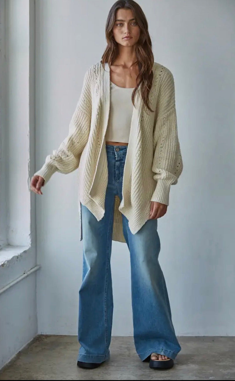 Knit sweater Open Front Cardi - Flea Boutiques