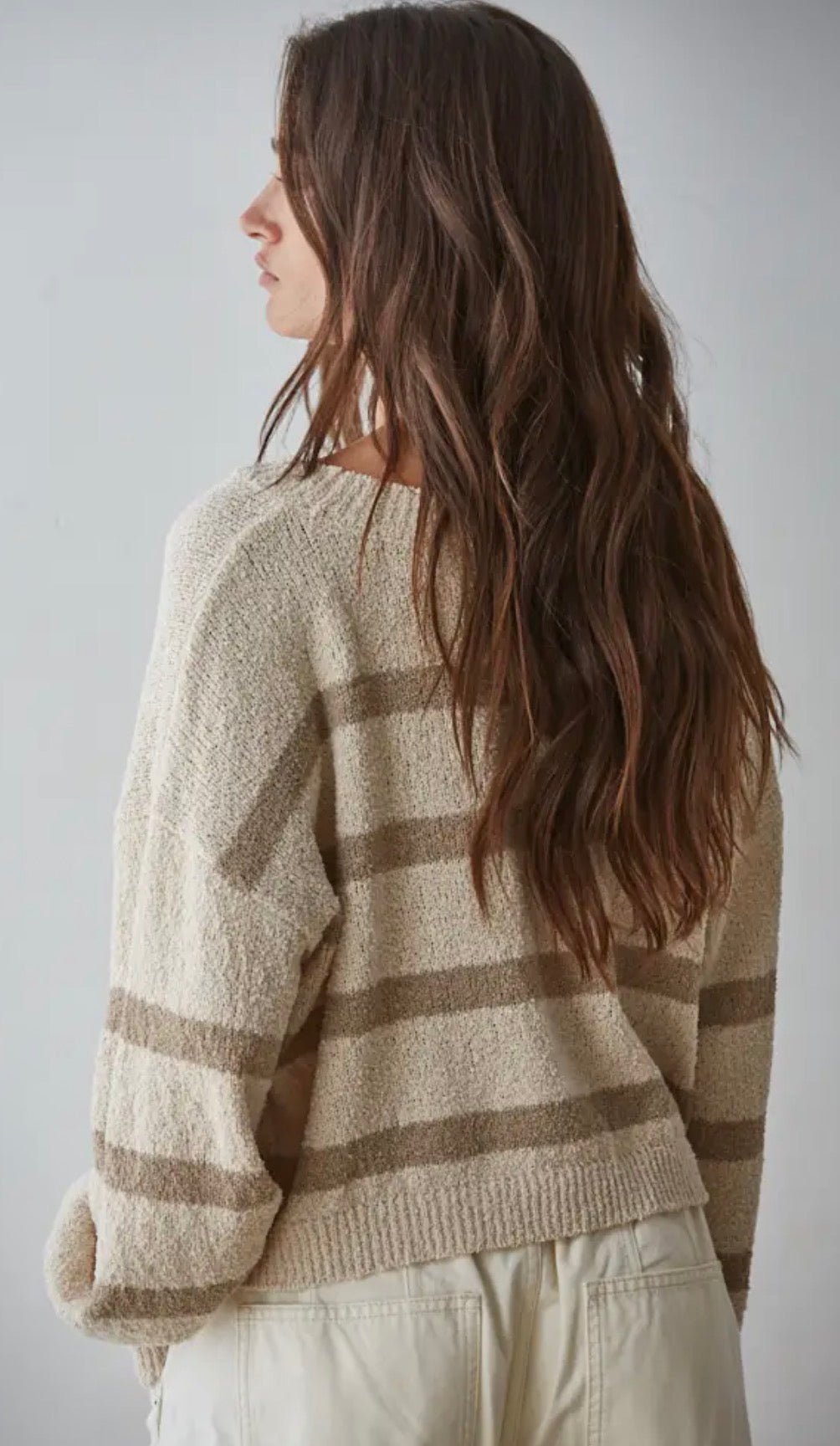 Knit Sweater Striped Crewneck - Flea Boutiques