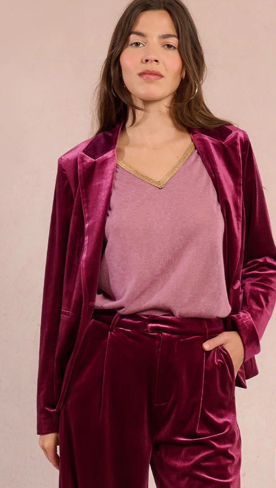 Knit Velvet Blazer - Flea Boutiques
