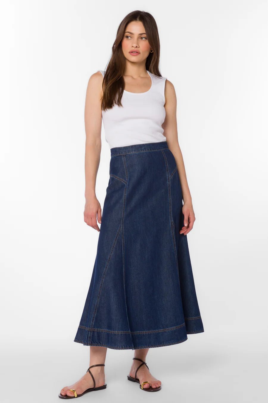 Krissa Denim Circle Skirt - Flea Boutiques