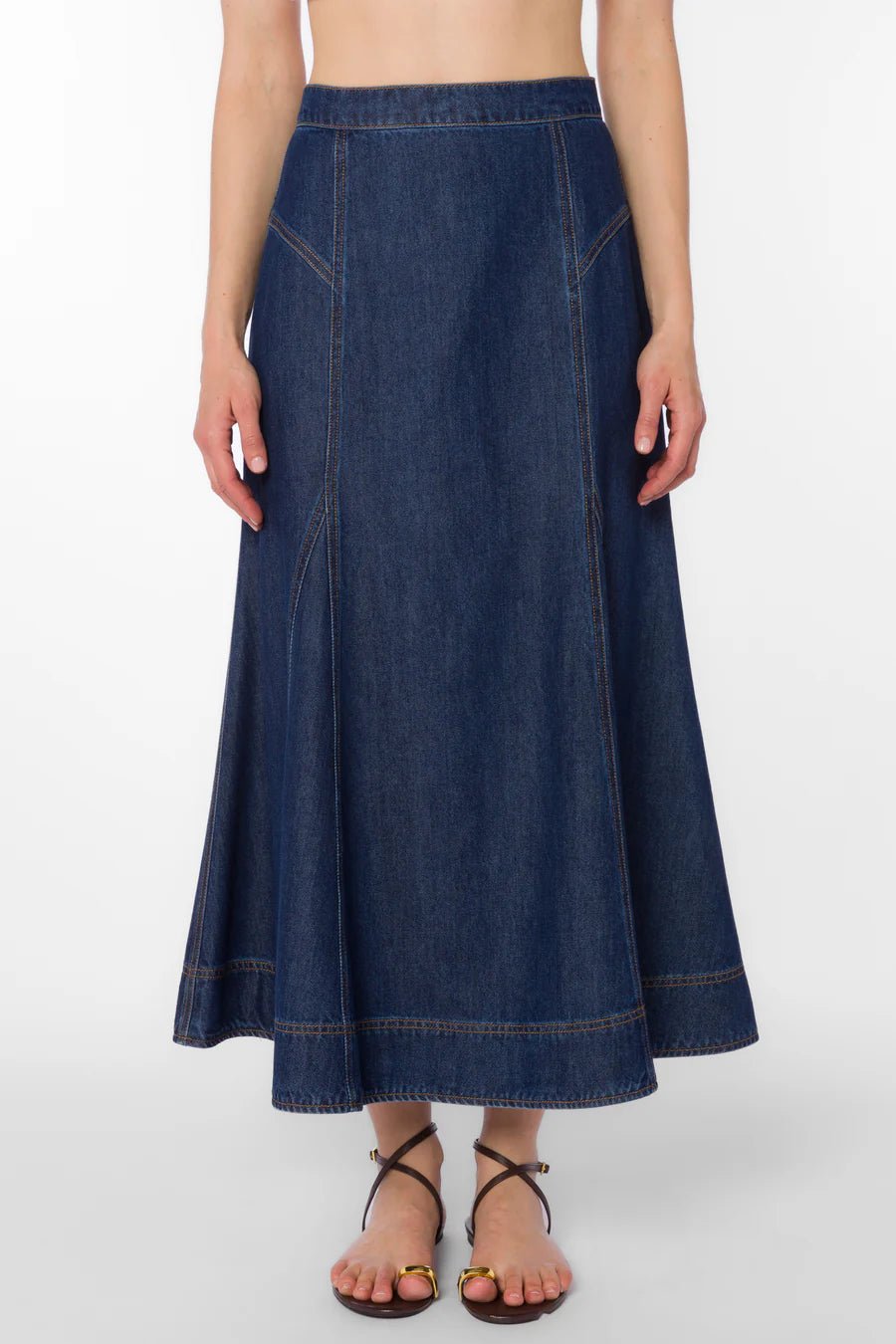 Krissa Denim Circle Skirt - Flea Boutiques