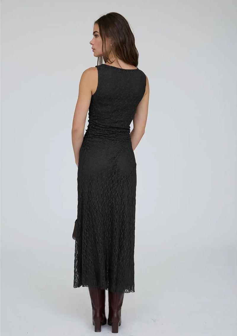 Lace Ruched Tank Midi Dress - Flea Boutiques