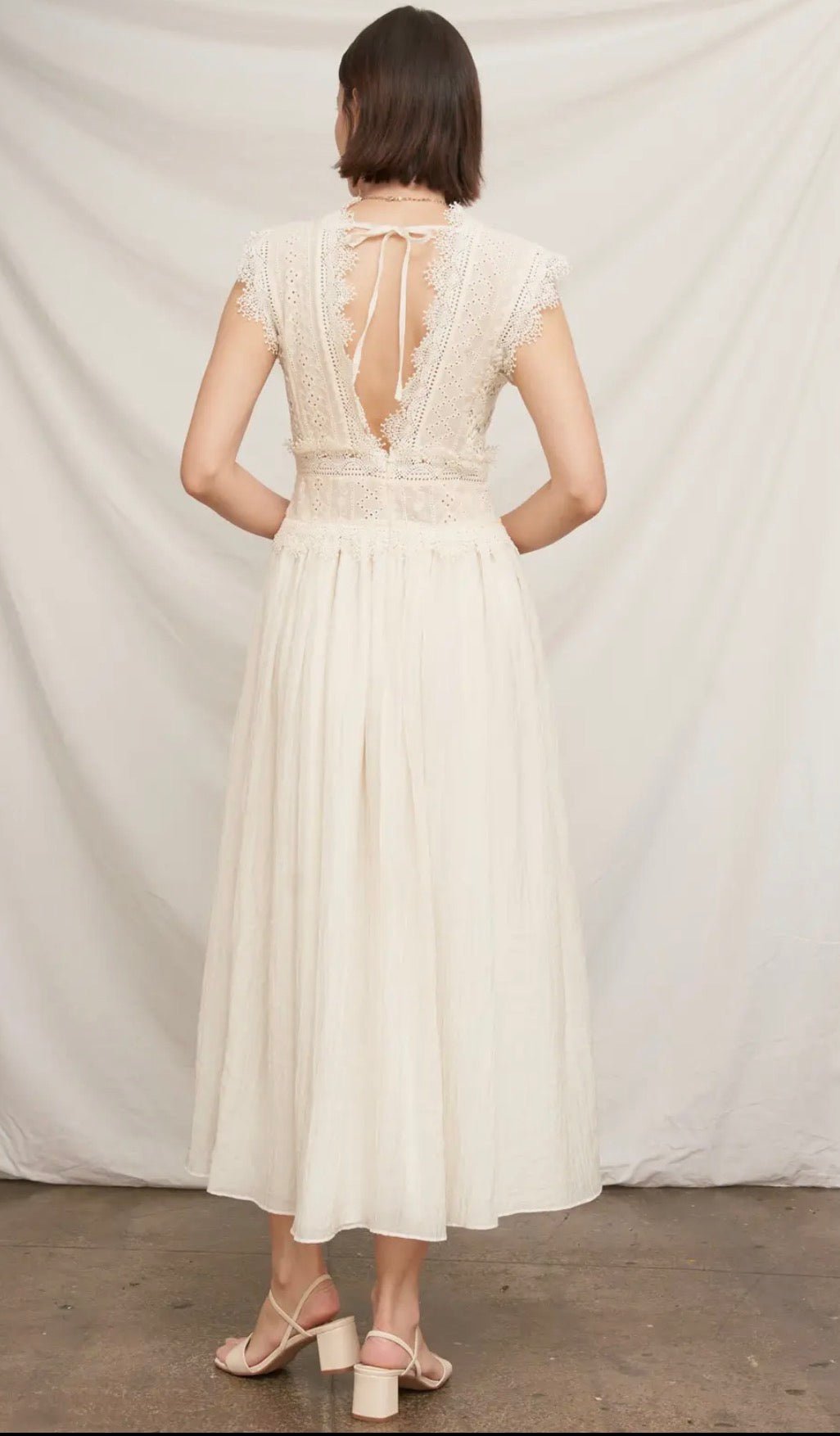 Lace Trimmed Midi Dress - Flea Boutiques