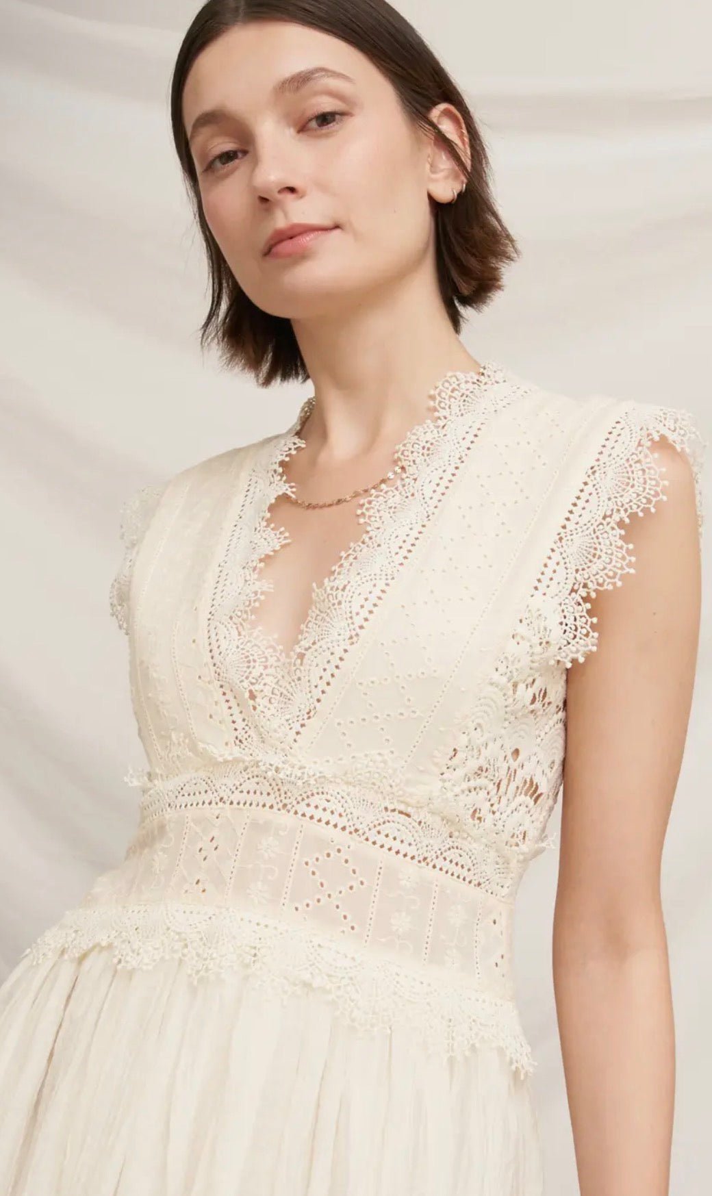 Lace Trimmed Midi Dress - Flea Boutiques