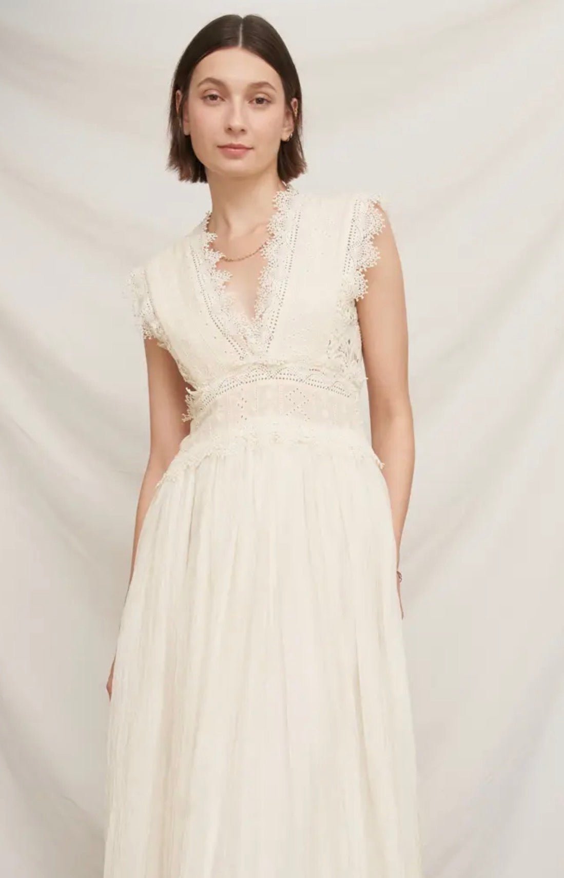 Lace Trimmed Midi Dress - Flea Boutiques