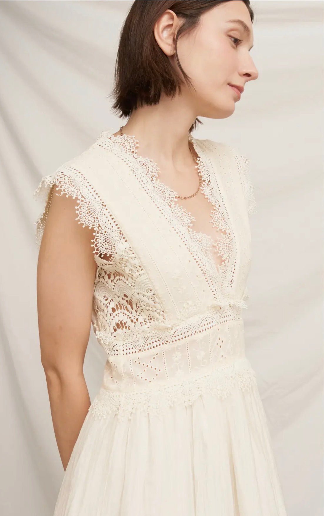 Lace Trimmed Midi Dress - Flea Boutiques