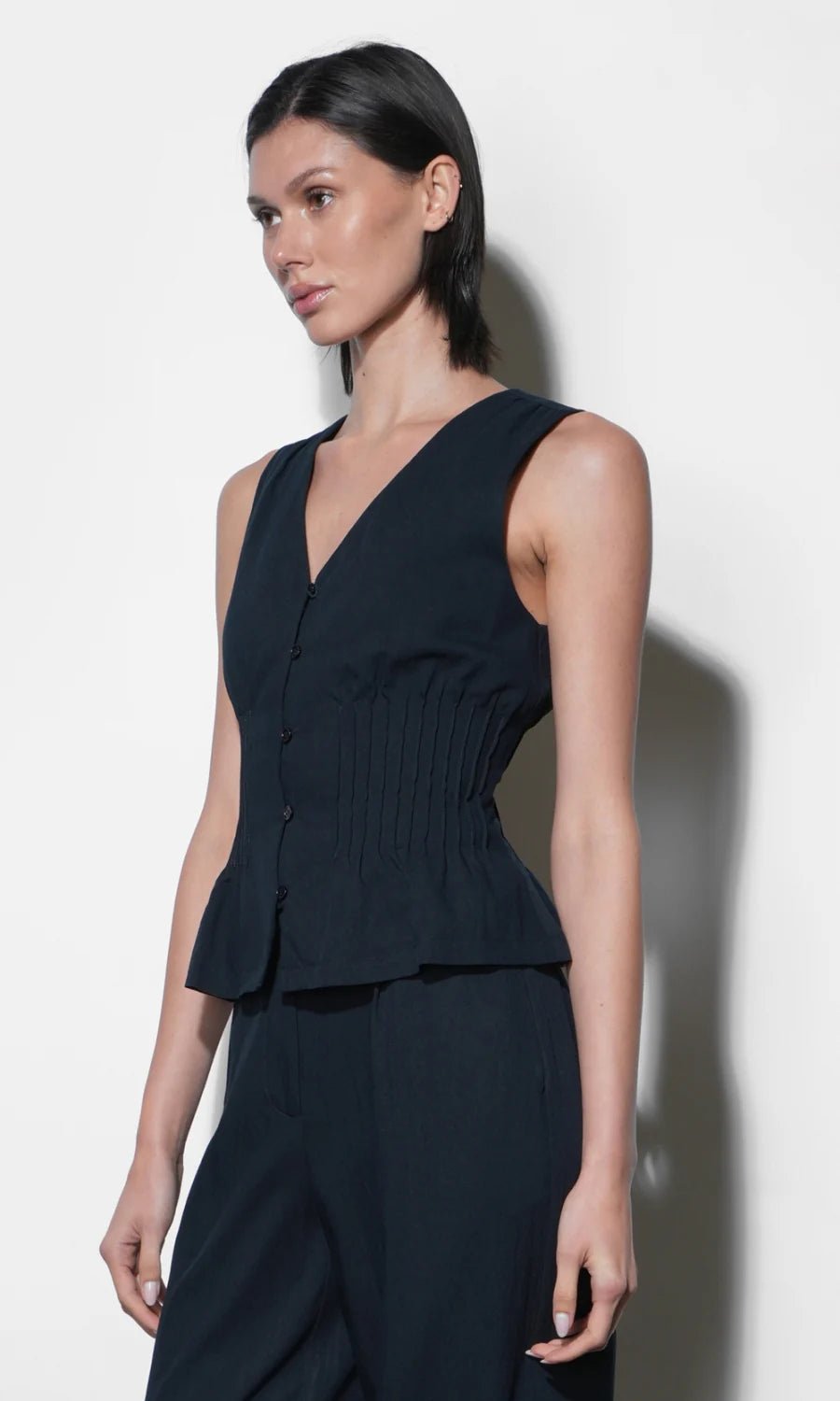 Lacey Pintuck Sleeveless Top - Flea Boutiques