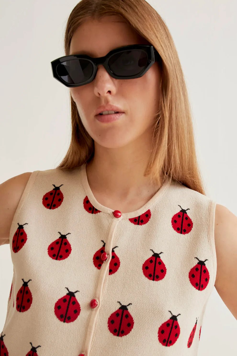 Lady Bug Knit Vest - Flea Boutiques