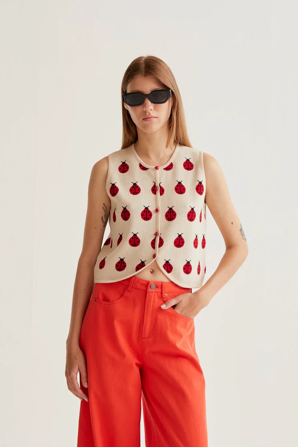 Lady Bug Knit Vest - Flea Boutiques