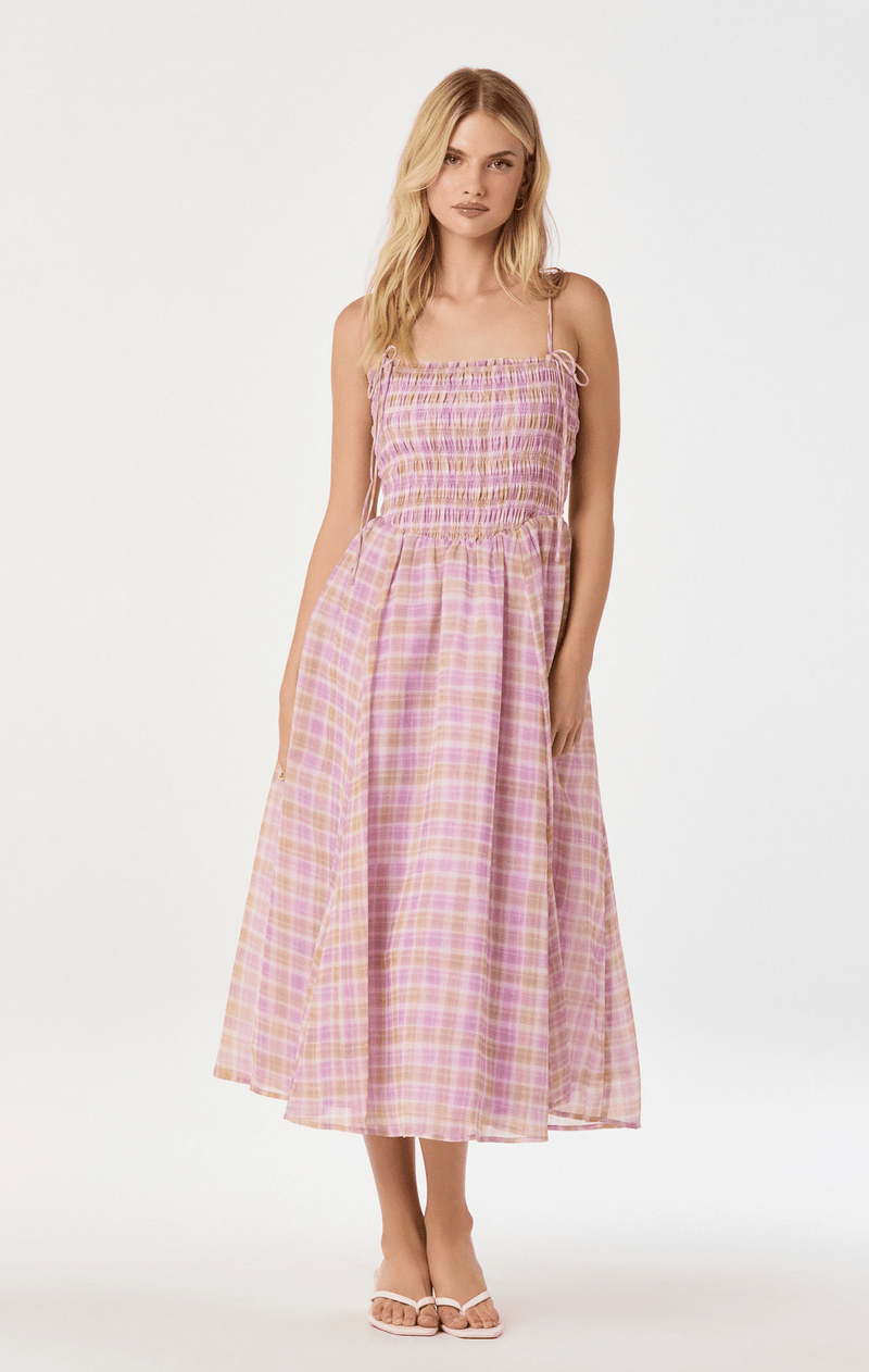 Lahela Plaid Midi Dress - Flea Boutiques