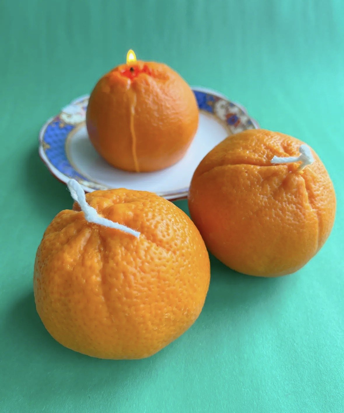 Large Orange Candle - Flea Boutiques