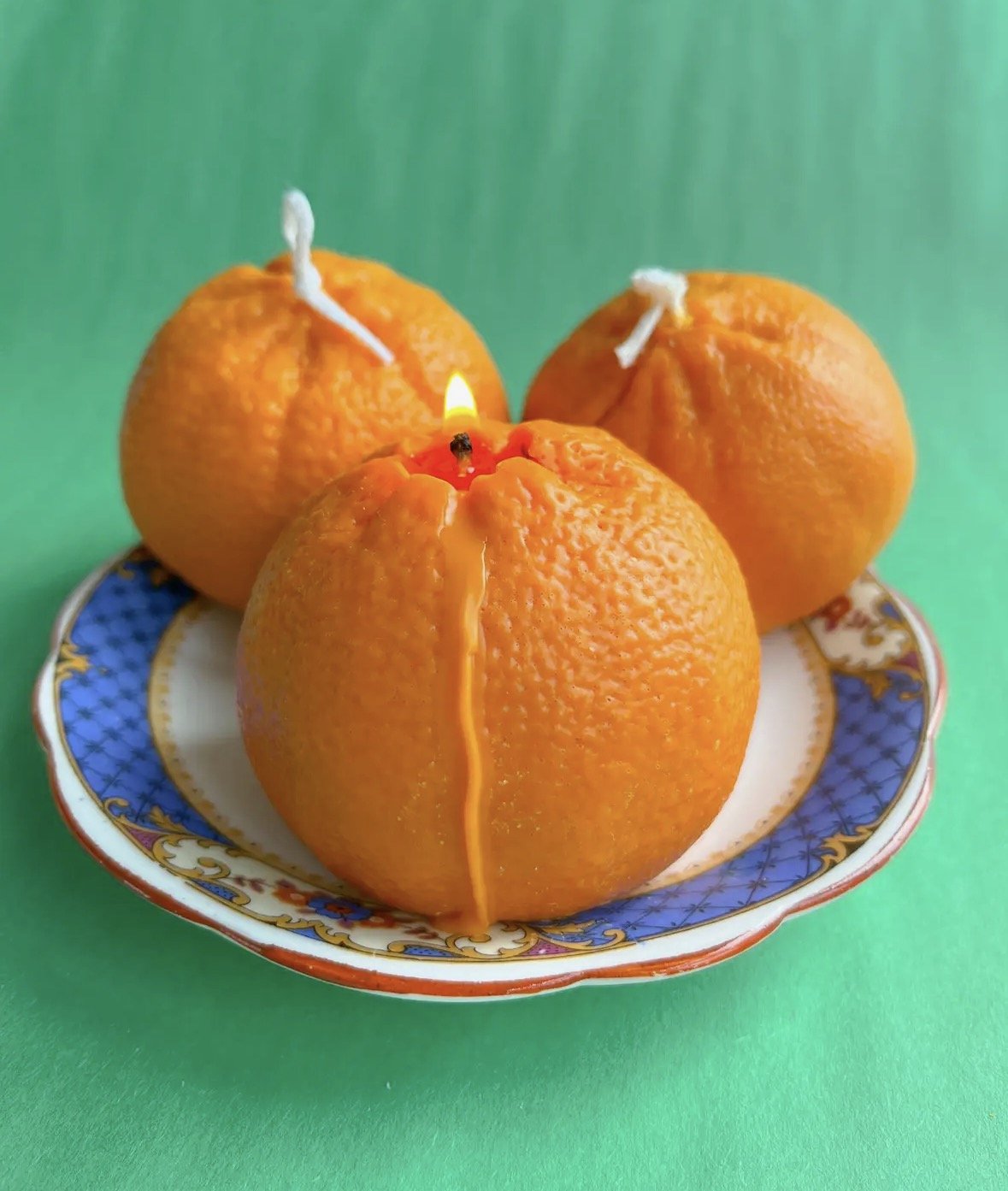 Large Orange Candle - Flea Boutiques