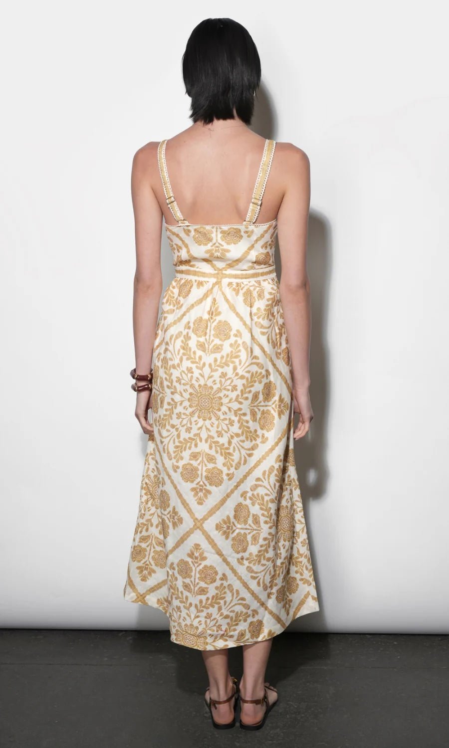 Layla Scarf Print Midi Dress - Flea Boutiques