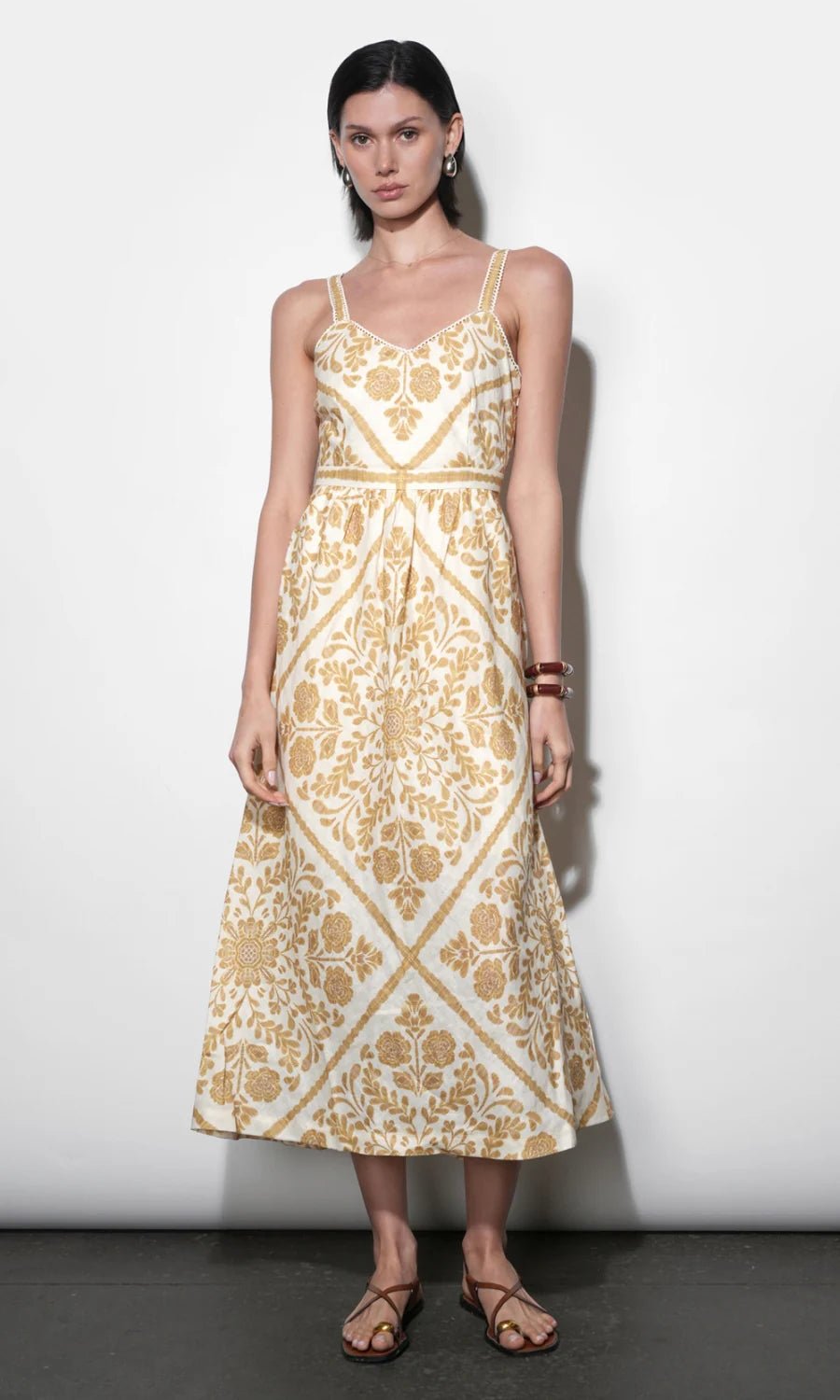 Layla Scarf Print Midi Dress - Flea Boutiques