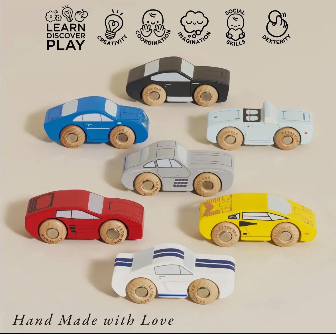 Le Toy Van Classic Wooden Sports Cars - Flea Boutiques