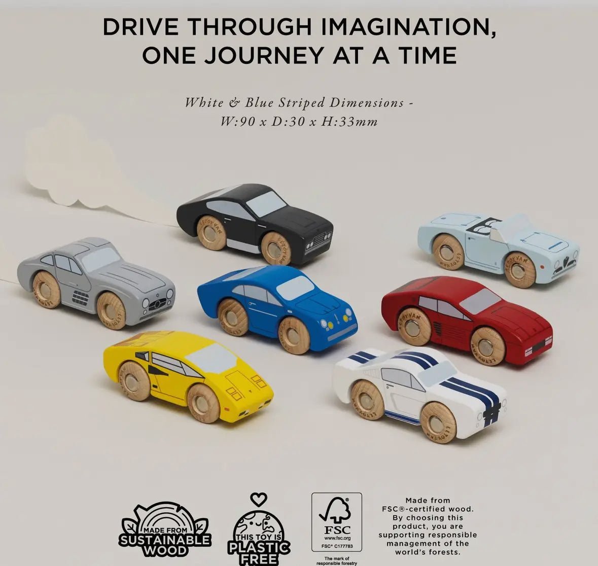 Le Toy Van Classic Wooden Sports Cars - Flea Boutiques