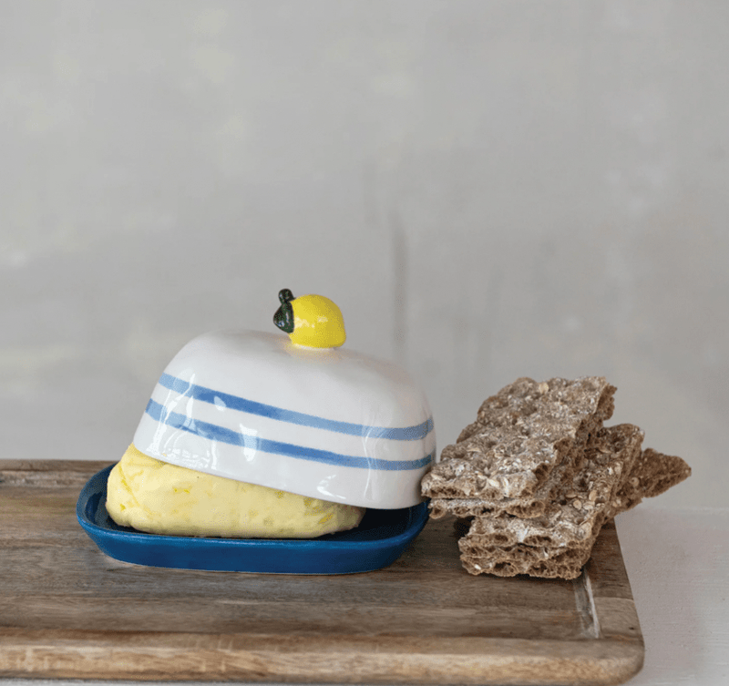 Lemon Handle Butter Dish - Flea Boutiques