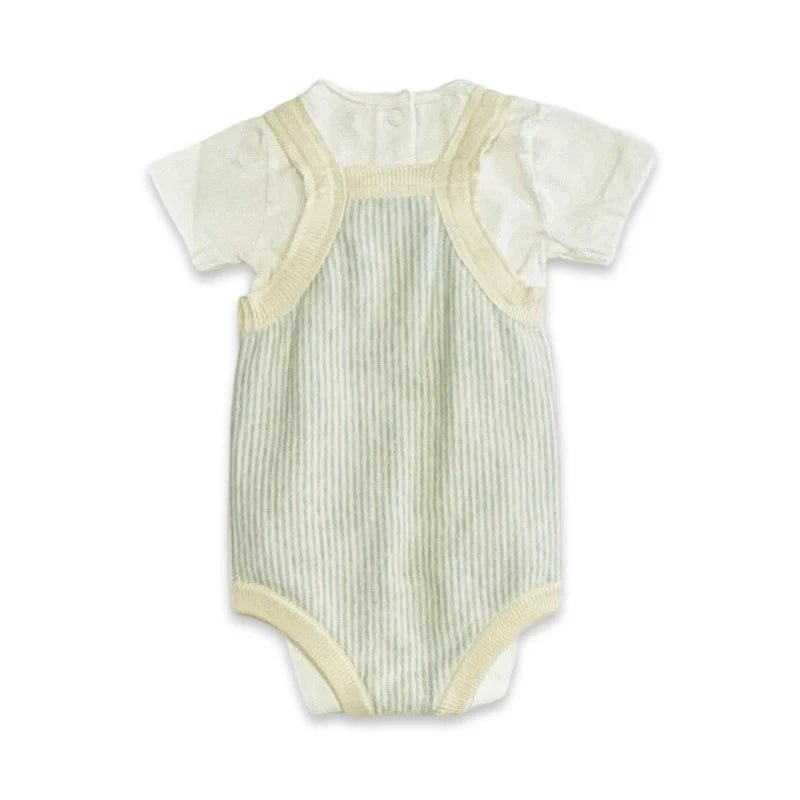 Lemon Stripe embroidered Romper Set - Flea Boutiques