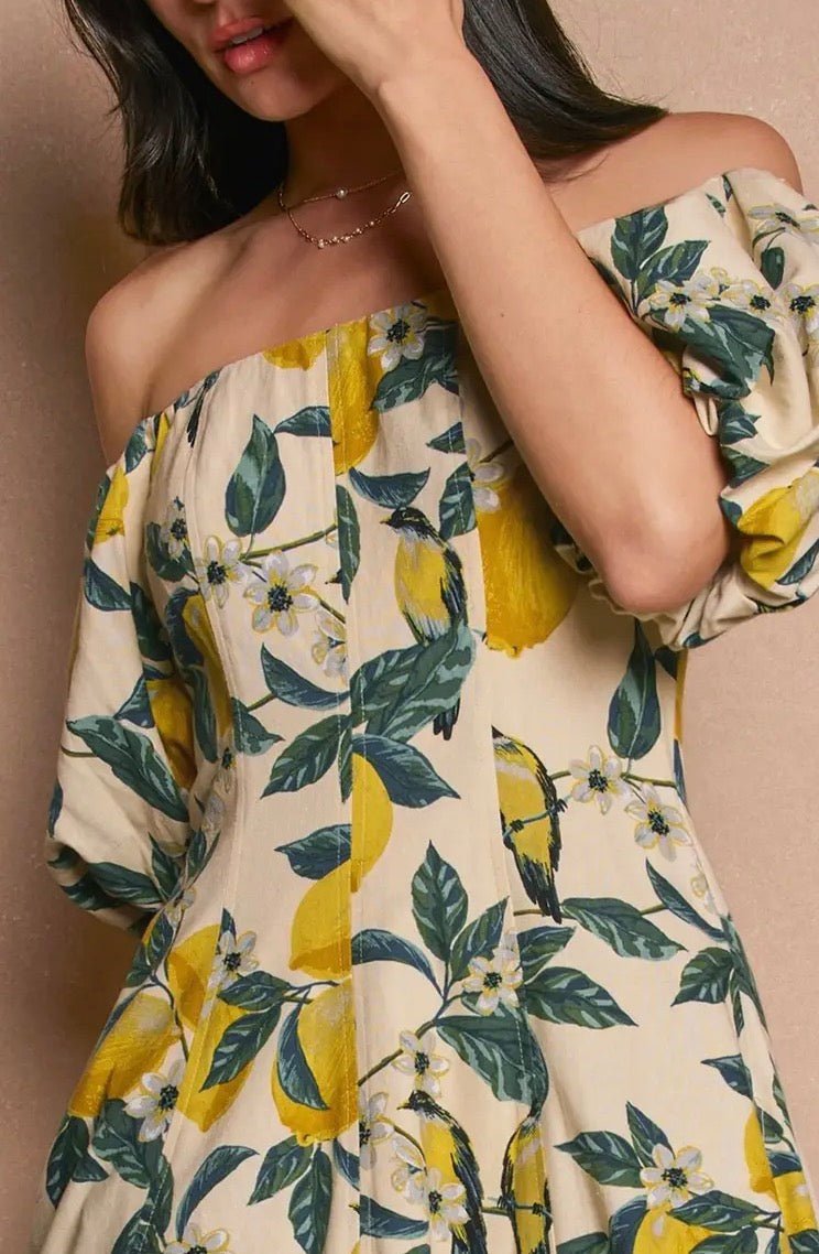 Lemonade Off Shoulder Midi Dress - Flea Boutiques