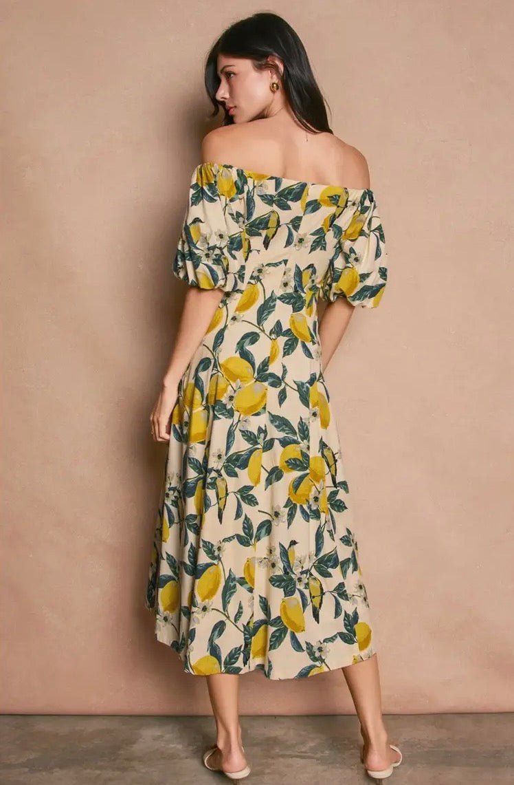 Lemonade Off Shoulder Midi Dress - Flea Boutiques