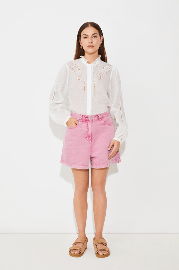 Leony Eyelet L/S Blouse - Flea Boutiques