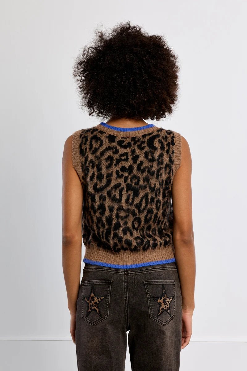 Leopard Sweater Vest - Flea Boutiques