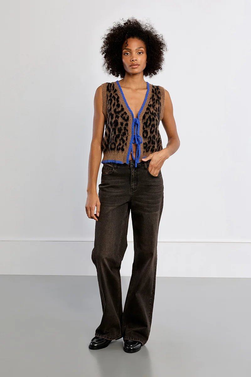 Leopard Sweater Vest - Flea Boutiques
