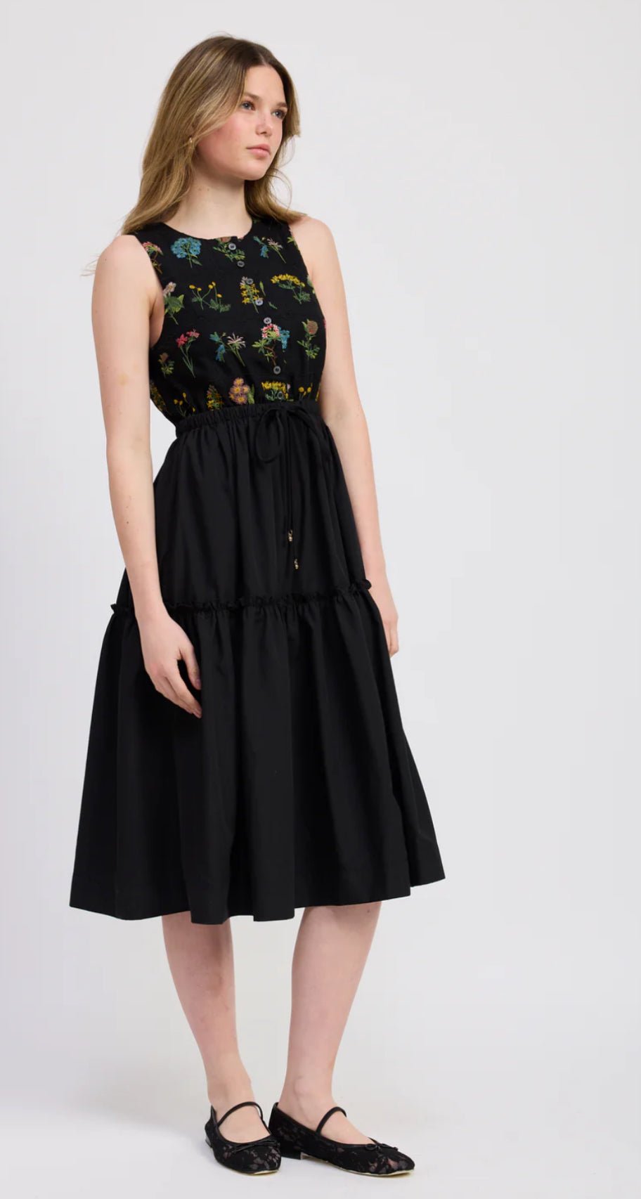 Lia Mixed Midi Dress - Flea Boutiques