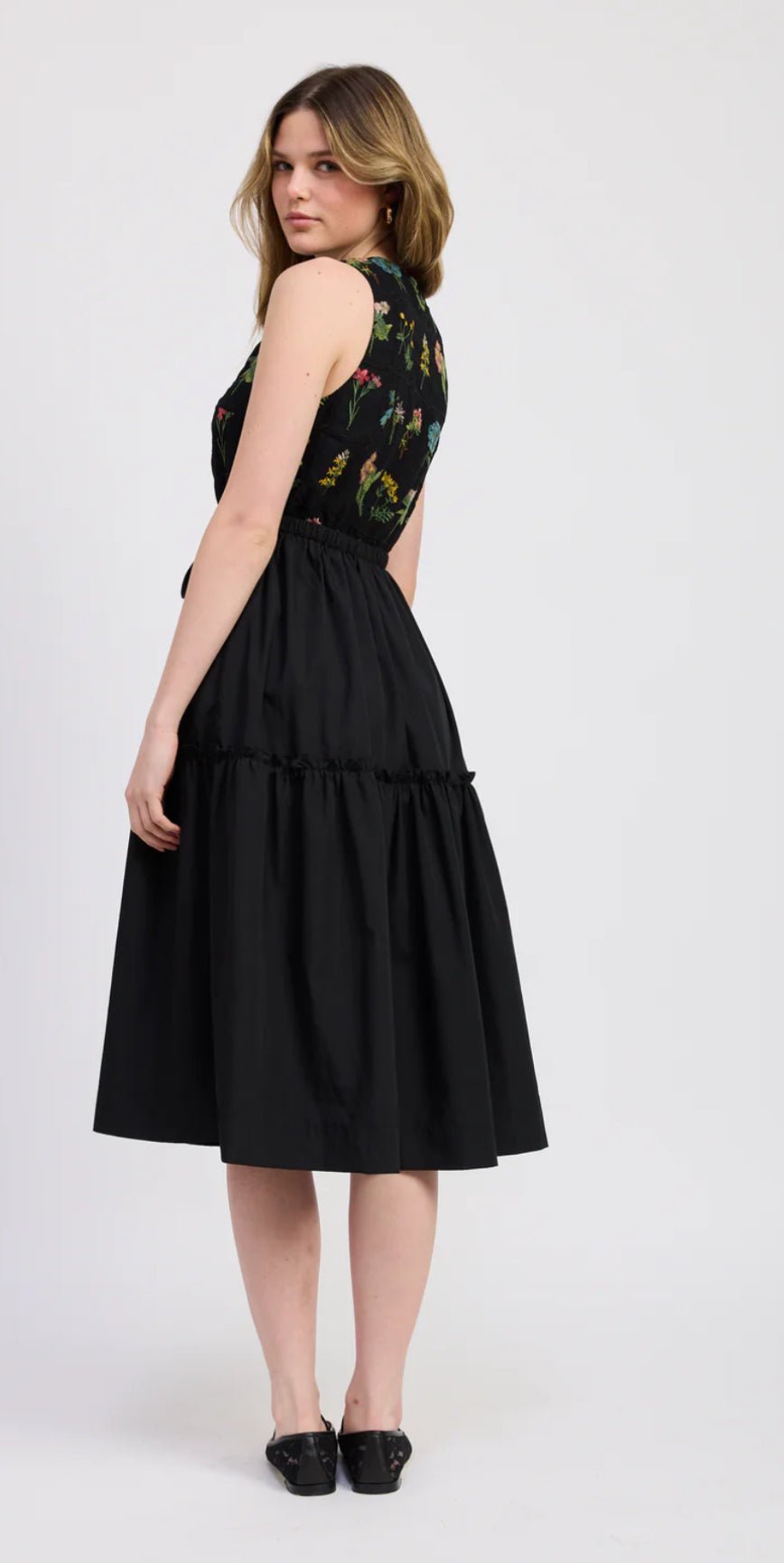 Lia Mixed Midi Dress - Flea Boutiques