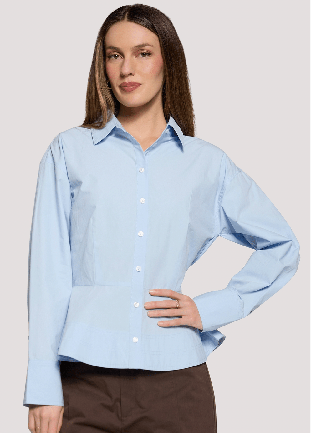 Lilia Sky Peplum Top - Flea Boutiques